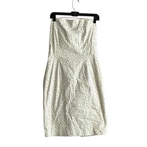 Vintage Jones & Co Blue Floral Mini Dress SZ 12 Strapless Cottagecore Romantic